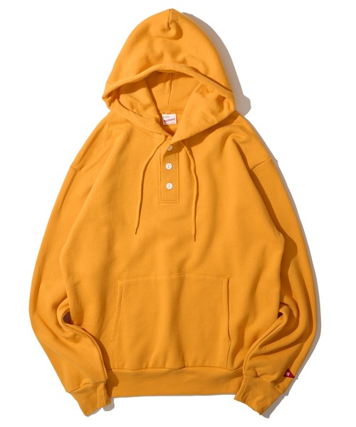 Healthknit（ヘルスニット）の「【Healthknit】Classic Sweat Henley-Hoodie L/S / ヘンリーネック プルオーバーパーカー（パーカー・メンズ・グレー/チャコールグレー/ブルー/レッド/マスタード・MEDIUM/LARGE/X-LARGE）」の12枚目の写真