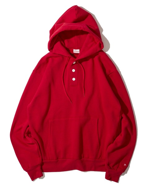 Healthknit】Classic Sweat Henley-Hoodie L/S / ヘンリーネック プル