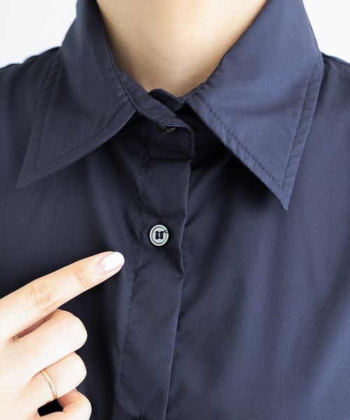 evernavy（エバーネイビー）の「イージーケアオーバーサイズドロップ長袖シャツ（シャツ/ブラウス・レディース・ブラック/ホワイト/ネイビー/サックスブルー/ライトブルー・M/L）」の22枚目の写真