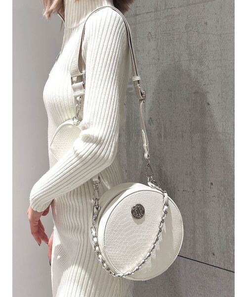 GYDA（ジェイダ）の「2WAYハートミニポーチ付きサークルBAG（ハンドバッグ・レディース・ボルドー/ブラック/オフホワイト・FREE）」の22枚目の写真