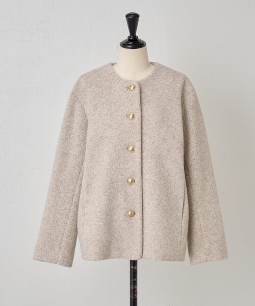 BEARDSLEY ブークレージャケット　ブラック BEARDSLEY（ビアズリー）の「ブークレージャケット（ノーカラー