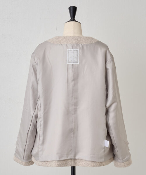 BEARDSLEY（ビアズリー）の「ブークレージャケット（ノーカラージャケット・レディース・ブラック/ベージュ・FREE）」の9枚目の写真