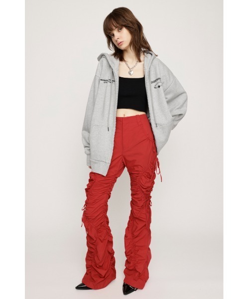 SLY(スライ)の「RIBBON GATHER FLARE PT リボン ギャザー フレア パンツ(スラックス・レディース・レッド/オフホワイト/ブラック・1/2)」の16枚目の写真