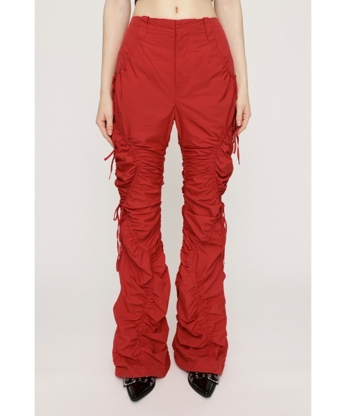 SLY(スライ)の「RIBBON GATHER FLARE PT リボン ギャザー フレア パンツ(スラックス・レディース・レッド/オフホワイト/ブラック・1/2)」の17枚目の写真