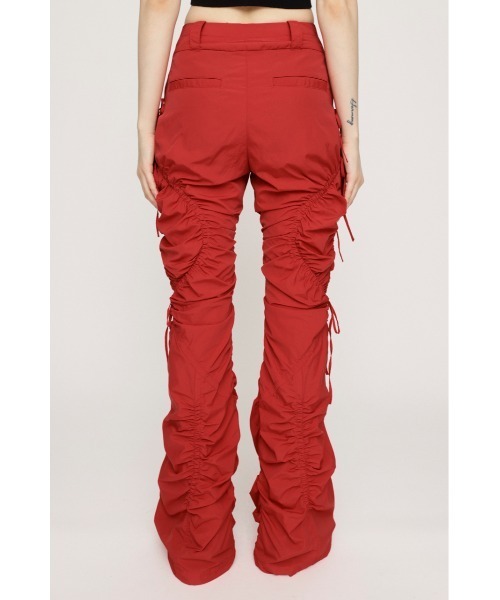 SLY(スライ)の「RIBBON GATHER FLARE PT リボン ギャザー フレア パンツ(スラックス・レディース・レッド/オフホワイト/ブラック・1/2)」の19枚目の写真