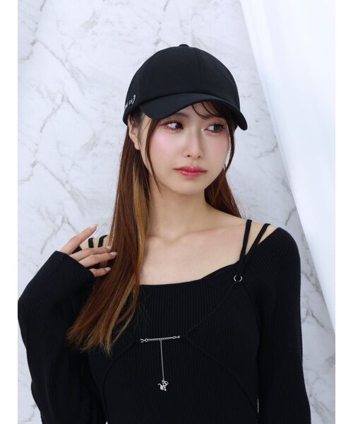 EATME（イートミー）の「BACKダブルリボンキャップ（キャップ・レディース・ブラック/ホワイト・FREE）」の5枚目の写真