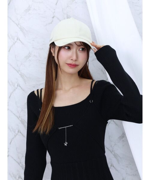 EATME（イートミー）の「BACKダブルリボンキャップ（キャップ・レディース・ブラック/ホワイト・FREE）」の7枚目の写真