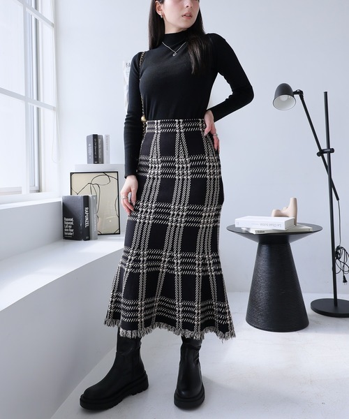 Girly Doll(ガーリードール)の「リブハイネックベーシックニット(ニット/セーター・レディース・ベージュ/ホワイト/キャメル/ピンク/ブラック・F)」の17枚目の写真