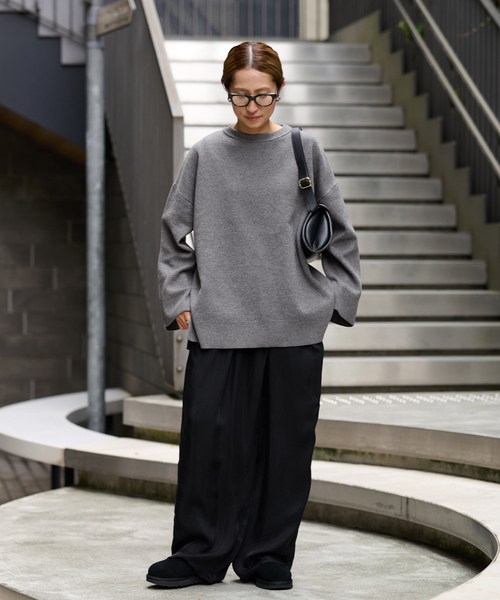 FRAMeWORK コットン接結CNニット グレー FRAMeWORK（フレームワーク）の「コットン接結CNニット（ニット