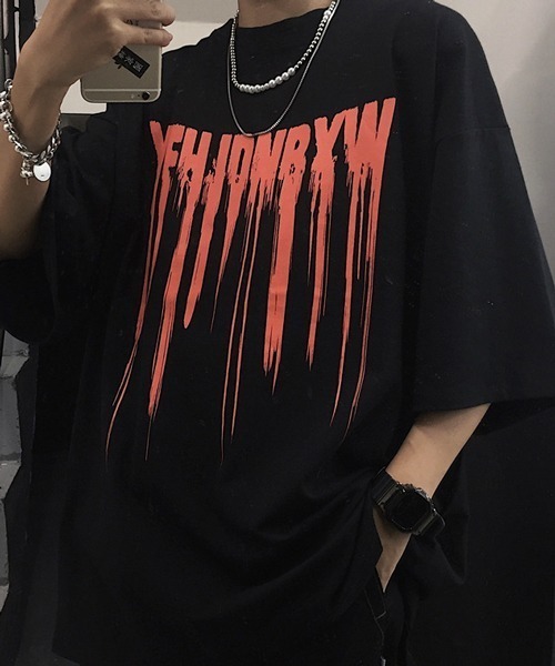 NOWLE(ノウル)の「【NOWLE】ink dripping Tシャツ(Tシャツ/カットソー・メンズ・ブラック/ホワイト・LARGE/X-LARGE/MEDIUM)」の2枚目の写真