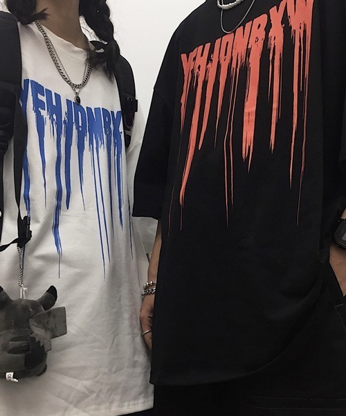 NOWLE(ノウル)の「【NOWLE】ink dripping Tシャツ(Tシャツ/カットソー・メンズ・ブラック/ホワイト・LARGE/X-LARGE/MEDIUM)」の4枚目の写真