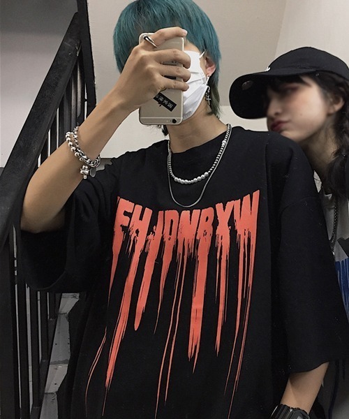 NOWLE(ノウル)の「【NOWLE】ink dripping Tシャツ(Tシャツ/カットソー・メンズ・ブラック/ホワイト・LARGE/X-LARGE/MEDIUM)」の5枚目の写真