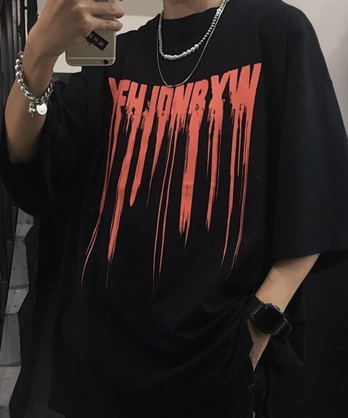NOWLE(ノウル)の「【NOWLE】ink dripping Tシャツ(Tシャツ/カットソー・メンズ・ブラック/ホワイト・LARGE/X-LARGE/MEDIUM)」の7枚目の写真