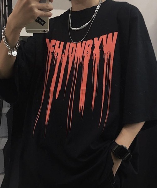 NOWLE(ノウル)の「【NOWLE】ink dripping Tシャツ(Tシャツ/カットソー・メンズ・ブラック/ホワイト・LARGE/X-LARGE/MEDIUM)」の9枚目の写真
