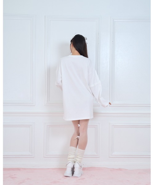 Honey Cinnamon（ハニーシナモン）の「pink ribbon 袖スリットロンT（Tシャツ/カットソー・レディース・ブラック/ホワイト・FREE）」の13枚目の写真