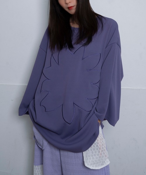 Nora Lily(ノラリリー)の「【Nora Lily】Graphic Print Cut Top(UNISEX)(Tシャツ/カットソー・メンズ・ホワイト/ブラック/パープル・FREE)」の3枚目の写真