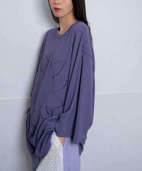Nora Lily(ノラリリー)の「【Nora Lily】Graphic Print Cut Top(UNISEX)(Tシャツ/カットソー・メンズ・ホワイト/ブラック/パープル・FREE)」の4枚目の写真