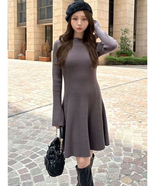 セール】ラグランスリーブニットワンピース【S】（ワンピース