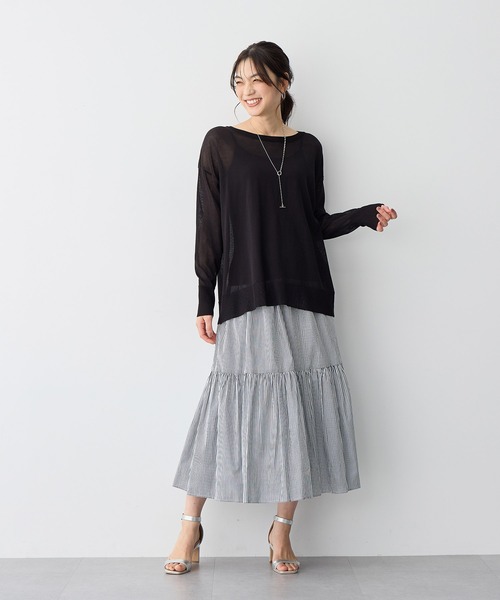 anyfee(エニフィー)の「【anyfee/プラスサイズ】シアーニットプルオーバー(新色追加)《接触冷感》(Tシャツ/カットソー・レディース・オレンジ/グレー/ブラック/ピンク/グリーン/ホワイト系その他/ベージュ・LL/3L/4L/5L)」の18枚目の写真