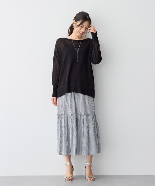 anyfee(エニフィー)の「【anyfee/プラスサイズ】シアーニットプルオーバー(新色追加)《接触冷感》(Tシャツ/カットソー・レディース・オレンジ/グレー/ブラック/ピンク/グリーン/ホワイト系その他/ベージュ・LL/3L/4L/5L)」の19枚目の写真