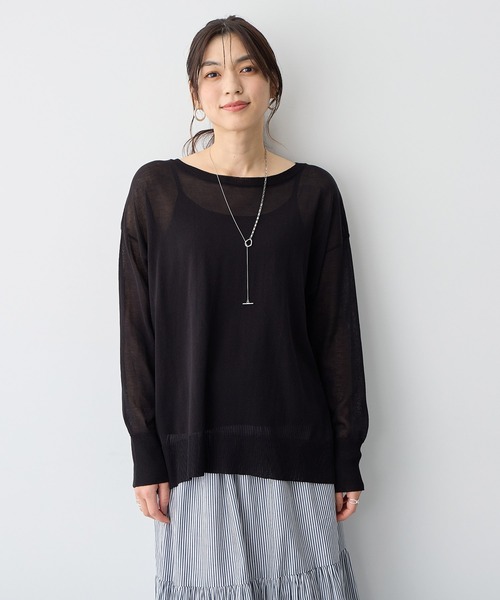 anyfee(エニフィー)の「【anyfee/プラスサイズ】シアーニットプルオーバー(新色追加)《接触冷感》(Tシャツ/カットソー・レディース・オレンジ/グレー/ブラック/ピンク/グリーン/ホワイト系その他/ベージュ・LL/3L/4L/5L)」の20枚目の写真