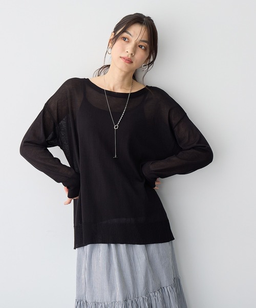 anyfee(エニフィー)の「【anyfee/プラスサイズ】シアーニットプルオーバー(新色追加)《接触冷感》(Tシャツ/カットソー・レディース・オレンジ/グレー/ブラック/ピンク/グリーン/ホワイト系その他/ベージュ・LL/3L/4L/5L)」の21枚目の写真