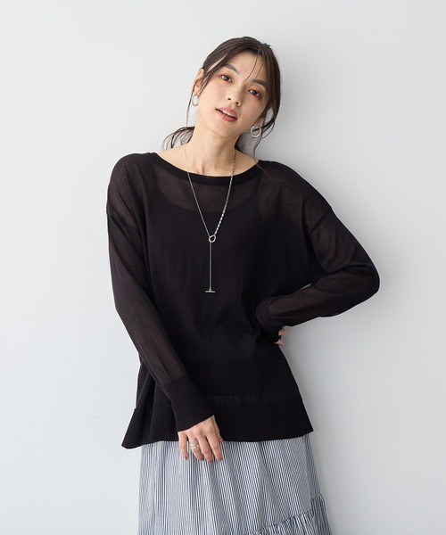 anyfee(エニフィー)の「【anyfee/プラスサイズ】シアーニットプルオーバー(新色追加)《接触冷感》(Tシャツ/カットソー・レディース・オレンジ/グレー/ブラック/ピンク/グリーン/ホワイト系その他/ベージュ・LL/3L/4L/5L)」の22枚目の写真