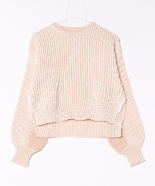 STYLEBLOCK（スタイルブロック）の「ストライプニットショートプルオーバー（ニット/セーター・レディース・ブラック/ベージュ/ライトベージュ/イエロー・M）」の3枚目の写真