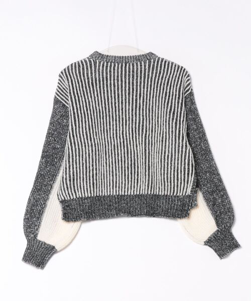 STYLEBLOCK（スタイルブロック）の「ストライプニットショートプルオーバー（ニット/セーター・レディース・ブラック/ベージュ/ライトベージュ/イエロー・M）」の9枚目の写真