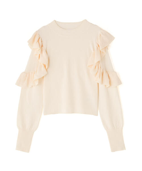 NATURAL BEAUTY BASIC（ナチュラルビューティーベーシック）の「◇アゼフリルショルダーニット（ニット/セーター・レディース・ブラック/オフホワイト/ブルー/ピンク・FREE）」の13枚目の写真