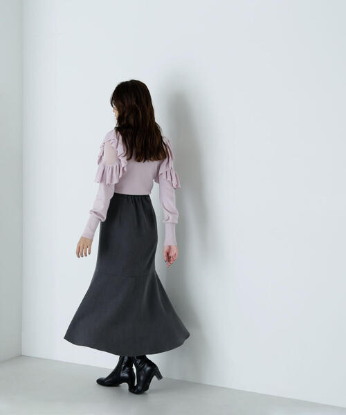 NATURAL BEAUTY BASIC（ナチュラルビューティーベーシック）の「◇アゼフリルショルダーニット（ニット/セーター・レディース・ブラック/オフホワイト/ブルー/ピンク・FREE）」の22枚目の写真