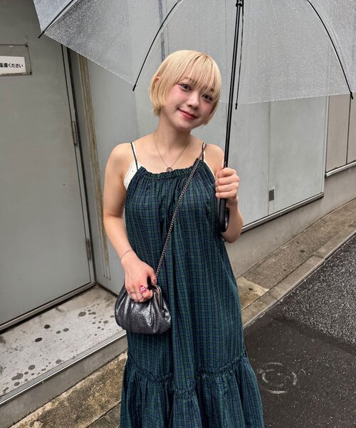 CIAOPANIC  キャミワンピ セール】チェックギャザーキャミワンピース（ワンピース