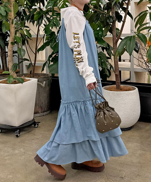 CIAOPANIC（チャオパニック）の「チェックギャザーキャミワンピース