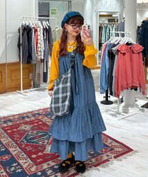 ワンピース（ブルー・ネイビー/青色系・フリル）ファッション