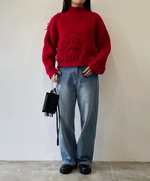 ANOTHER S(アナザーエス)の「ループ網ショートプルオーバー(ニット/セーター・レディース・アイボリー/ブラック/ブラウン/レッド・FREE)」の20枚目の写真