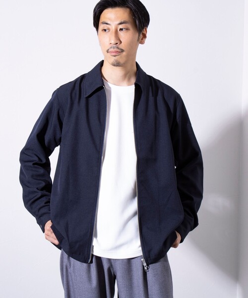 GLOSTER(グロスター)の「【GLOSTER/グロスター】classy ジップアップ シャツブルゾン(シャツ/ブラウス・メンズ・グレイッシュベージュ/ネイビー/インディゴブルー・S/M/L)」の3枚目の写真