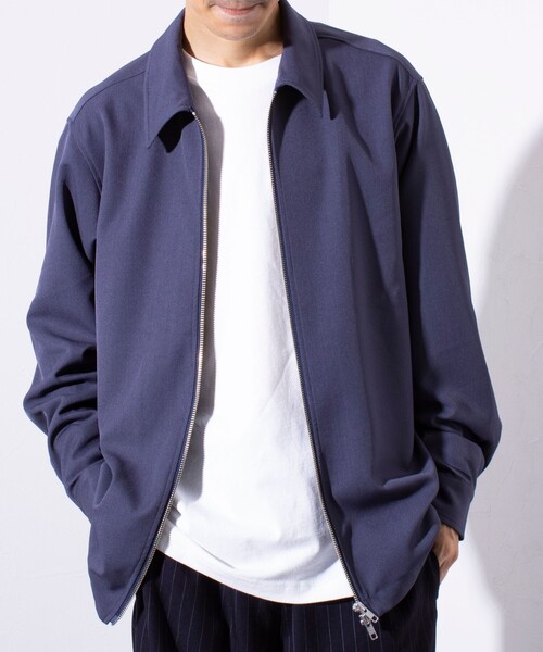 GLOSTER(グロスター)の「【GLOSTER/グロスター】classy ジップアップ シャツブルゾン(シャツ/ブラウス・メンズ・グレイッシュベージュ/ネイビー/インディゴブルー・S/M/L)」の1枚目の写真