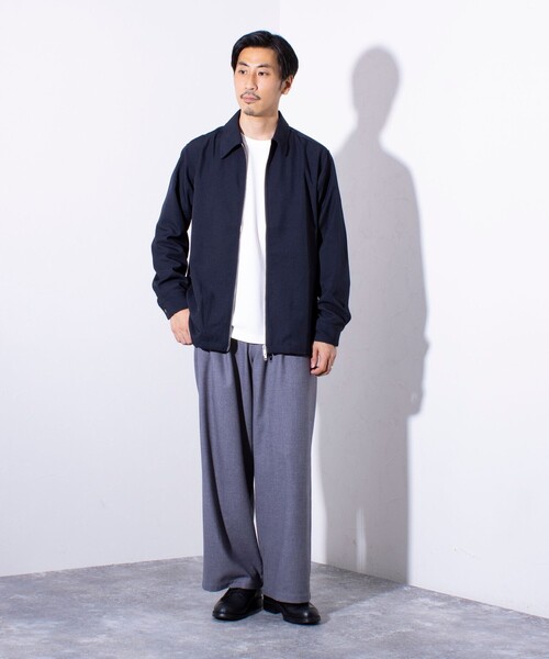 GLOSTER(グロスター)の「【GLOSTER/グロスター】classy ジップアップ シャツブルゾン(シャツ/ブラウス・メンズ・グレイッシュベージュ/ネイビー/インディゴブルー・S/M/L)」の4枚目の写真