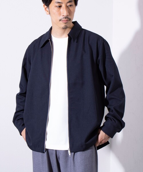 GLOSTER(グロスター)の「【GLOSTER/グロスター】classy ジップアップ シャツブルゾン(シャツ/ブラウス・メンズ・グレイッシュベージュ/ネイビー/インディゴブルー・S/M/L)」の5枚目の写真