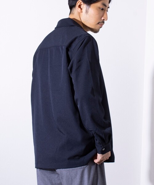 GLOSTER(グロスター)の「【GLOSTER/グロスター】classy ジップアップ シャツブルゾン(シャツ/ブラウス・メンズ・グレイッシュベージュ/ネイビー/インディゴブルー・S/M/L)」の7枚目の写真