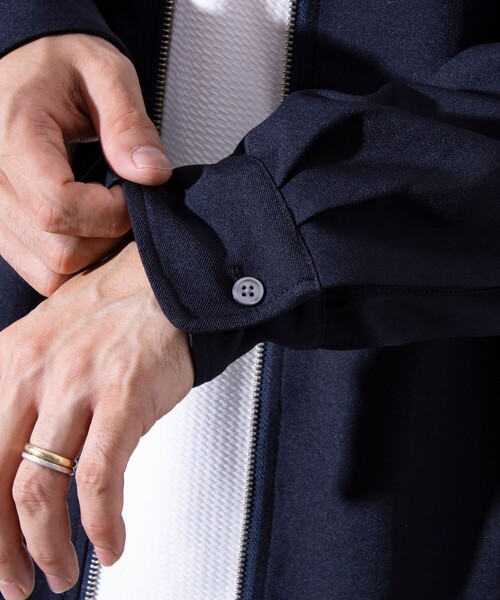 GLOSTER(グロスター)の「【GLOSTER/グロスター】classy ジップアップ シャツブルゾン(シャツ/ブラウス・メンズ・グレイッシュベージュ/ネイビー/インディゴブルー・S/M/L)」の10枚目の写真