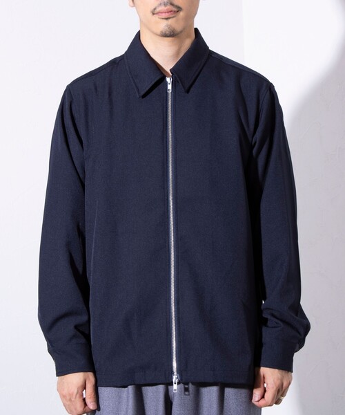 GLOSTER(グロスター)の「【GLOSTER/グロスター】classy ジップアップ シャツブルゾン(シャツ/ブラウス・メンズ・グレイッシュベージュ/ネイビー/インディゴブルー・S/M/L)」の13枚目の写真