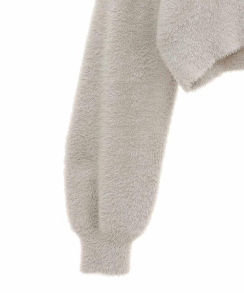 31 Sons de mode(トランテアン ソン ドゥ モード)の「リボン付きヘアリーニット(ニット/セーター・レディース・ライトグレー/オフホワイト/チャコールグレー・フリー)」の5枚目の写真