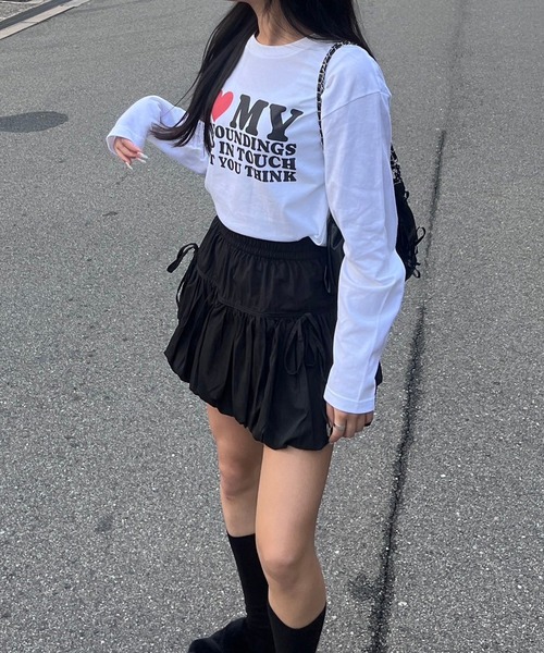 merrylatte(メリーラテ)の「ラブロゴロンT/長袖Tシャツ(Tシャツ/カットソー・レディース・ホワイト・MEDIUM)」の3枚目の写真