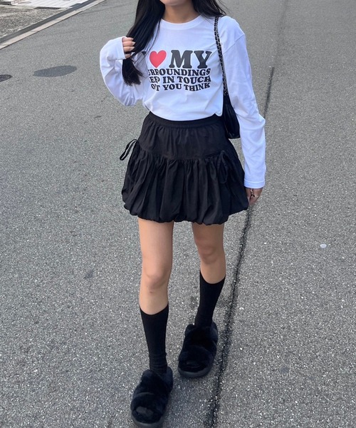 merrylatte(メリーラテ)の「ラブロゴロンT/長袖Tシャツ(Tシャツ/カットソー・レディース・ホワイト・MEDIUM)」の6枚目の写真