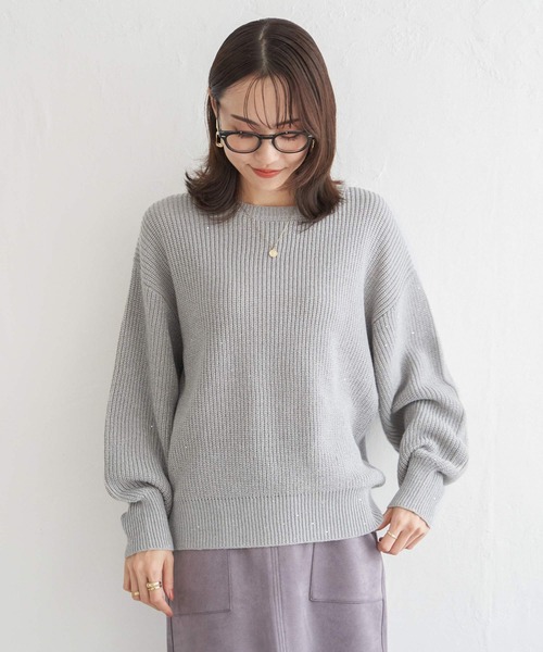 ikka(イッカ)の「ラメスパンコールニットプルオーバー(ニット/セーター・レディース・ブラウン/グレー/ネイビー・M/L/S)」の15枚目の写真