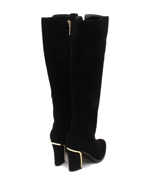 GUILD PRIME(ギルドプライム)の「【GUILD PRIME】WOMENS ゴールドヒールアクセントブーツ(ブーツ・レディース・ブラック・23.5/24.5/22.5)」の4枚目の写真