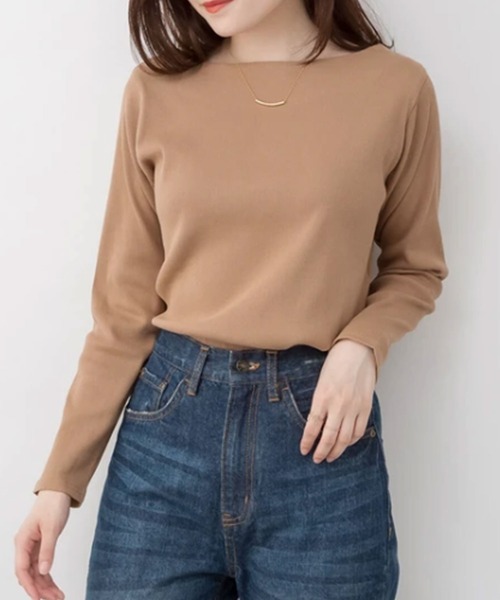 リブ ボートネック カットソー / 長袖（Tシャツ/カットソー）｜LARU