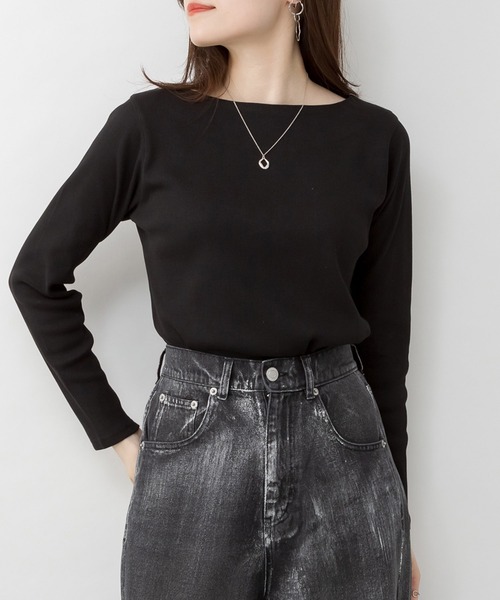 リブ ボートネック カットソー / 長袖 / LARU（Tシャツ/カットソー