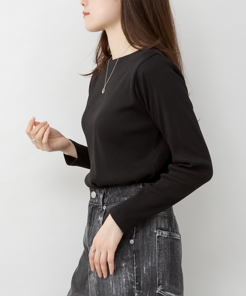 AULAREE♡ボートネック リブ カットソー リブ ボートネック カットソー / 長袖（Tシャツ/カットソー）｜LARU